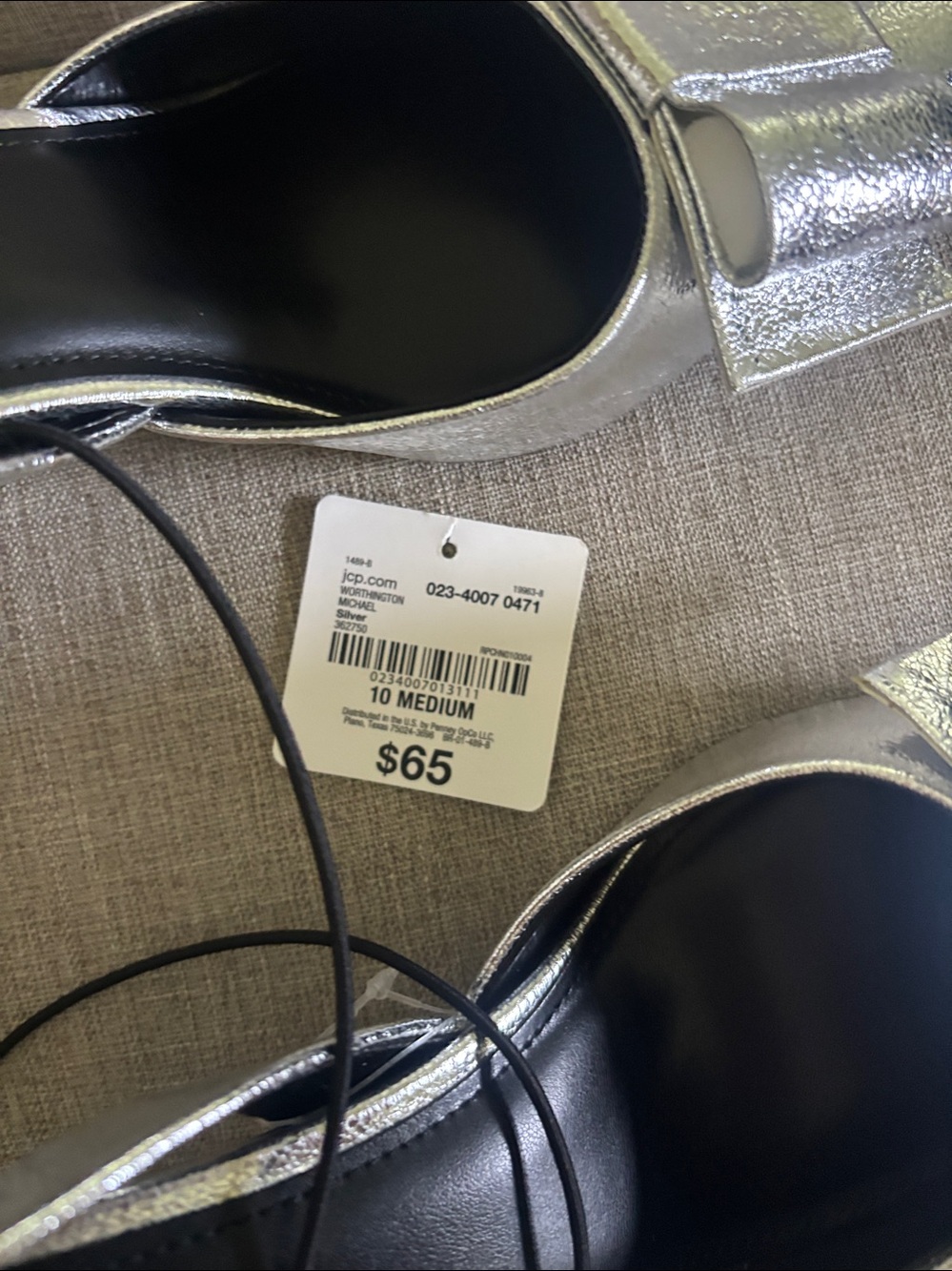 Worthington Silver Pointed-Toe Bow Slingback nwt - Picture 4 of 4